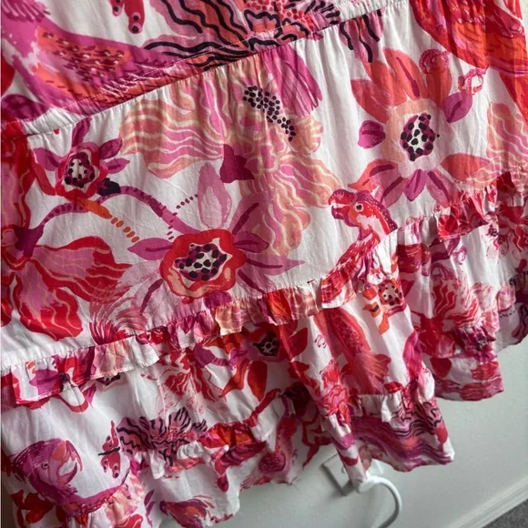 Banjanan Becca Sleeveless Tiered Organic Cotton Voile Dress M - Picture 8 of 10